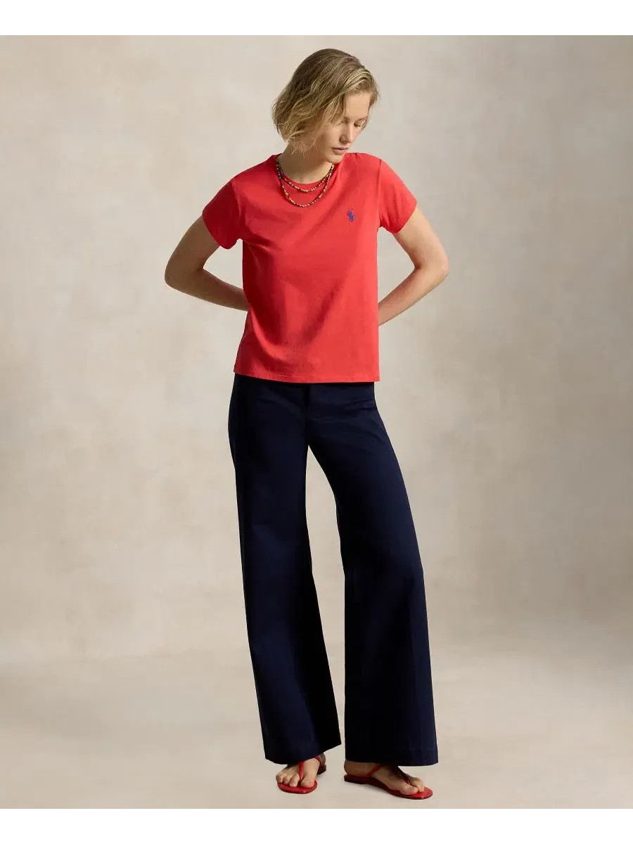 Футболка с круглым вырезом и коротким рукавом, хлопковая Polo Ralph Lauren, Bright Hibiscus — изображение 4 из 5