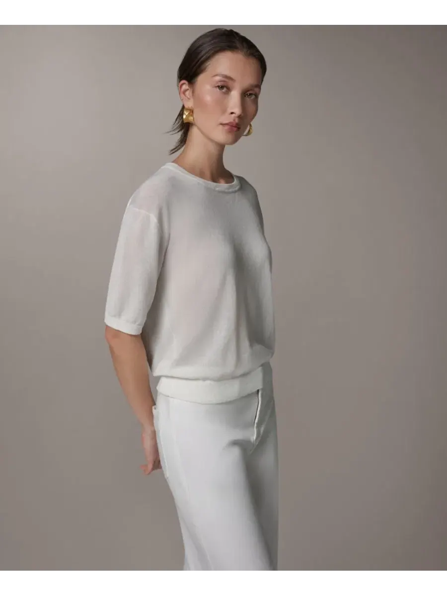Свитер женский оверсайз с рукавом три четверти Donna Karan Weekend — изображение 3 из 6, бежевый