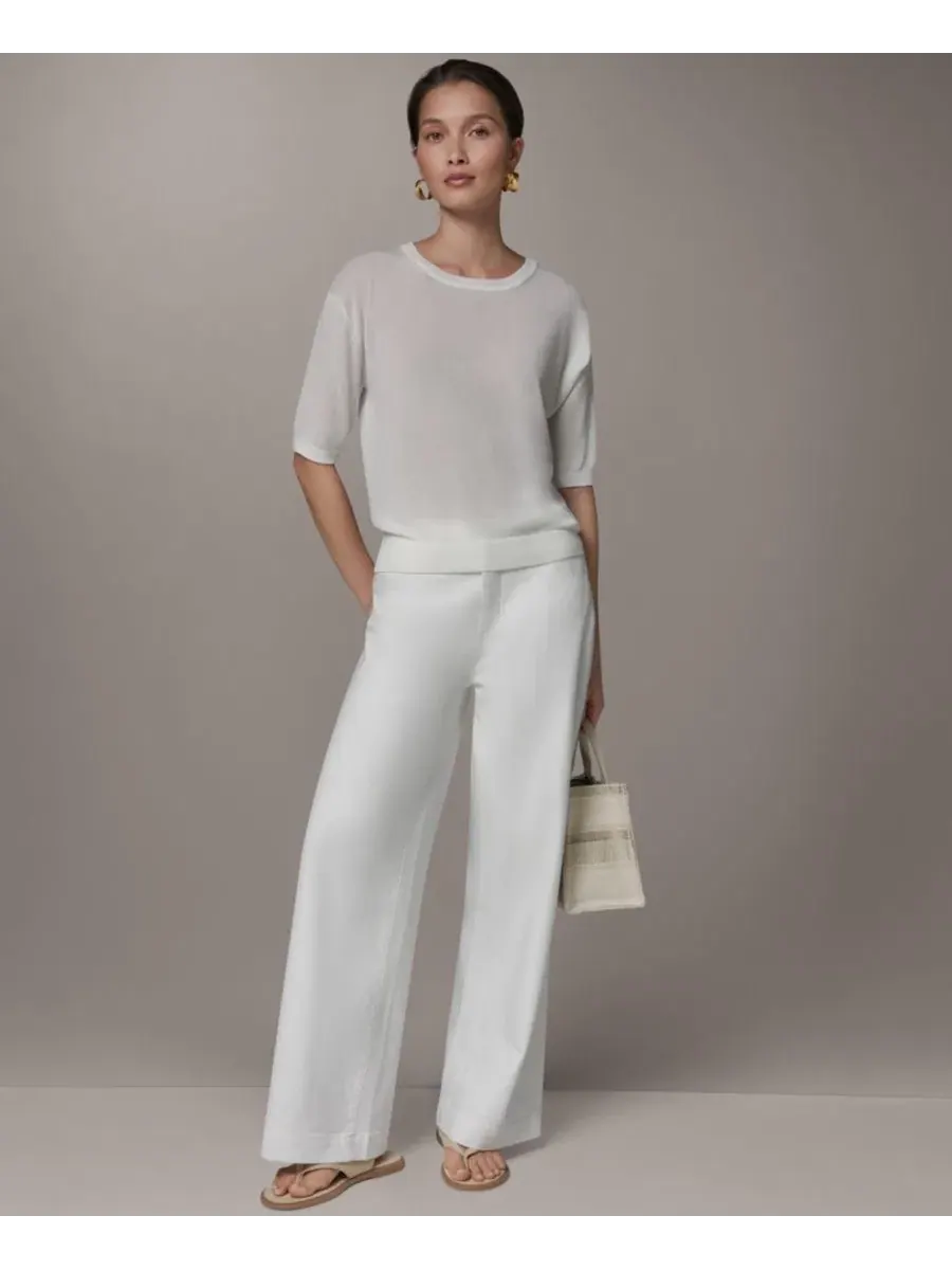 Свитер женский оверсайз с рукавом три четверти Donna Karan Weekend — изображение 6 из 6, бежевый