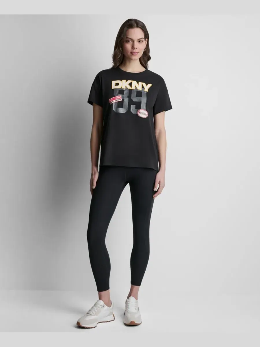 Футболка женская с длинным рукавом Campus Patch DKNY Sport — изображение 2 из 5, черный