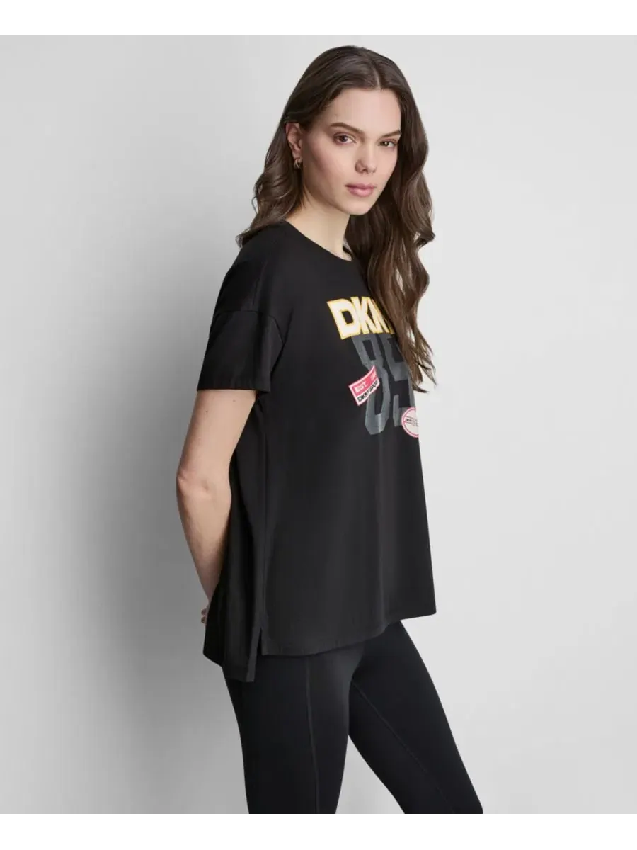 Футболка женская с длинным рукавом Campus Patch DKNY Sport — изображение 3 из 5, черный