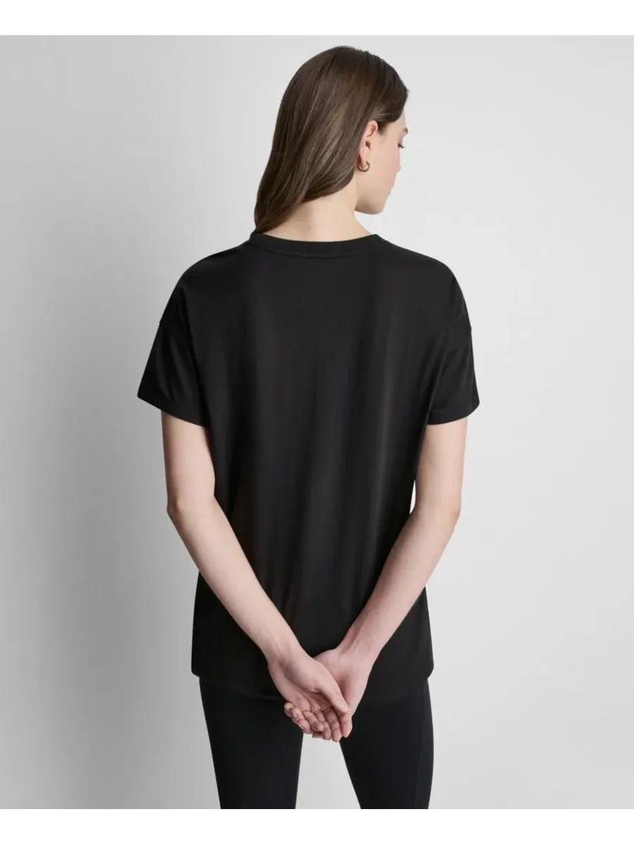 Футболка женская с длинным рукавом Campus Patch DKNY Sport — изображение 4 из 5, черный