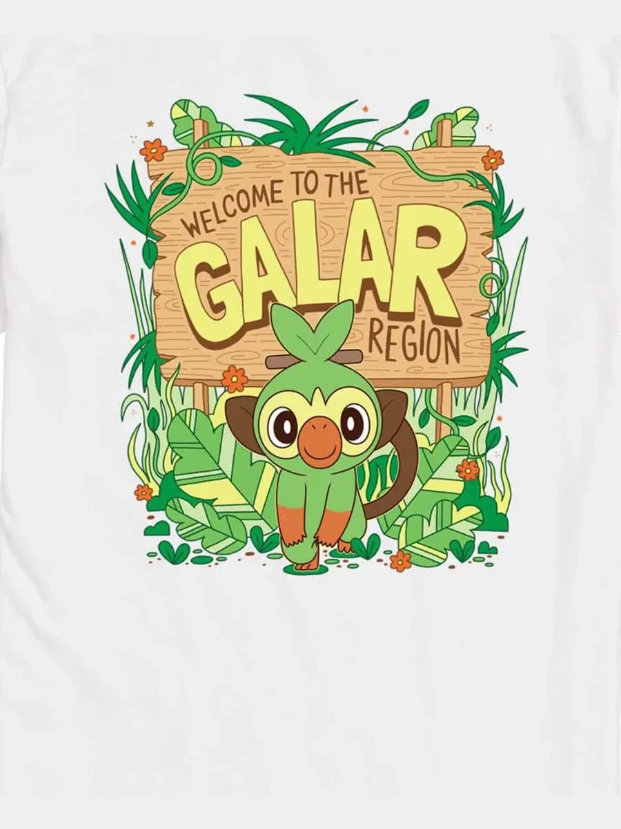 Футболка с принтом Pokemon Grookey Galar AIRWAVES — изображение 3 из 3, белый