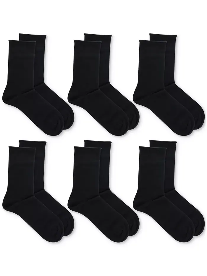 Женские носки-гольфы Roll-Top, 6 пар Lauren Ralph Lauren — изображение 2 из 5, черный