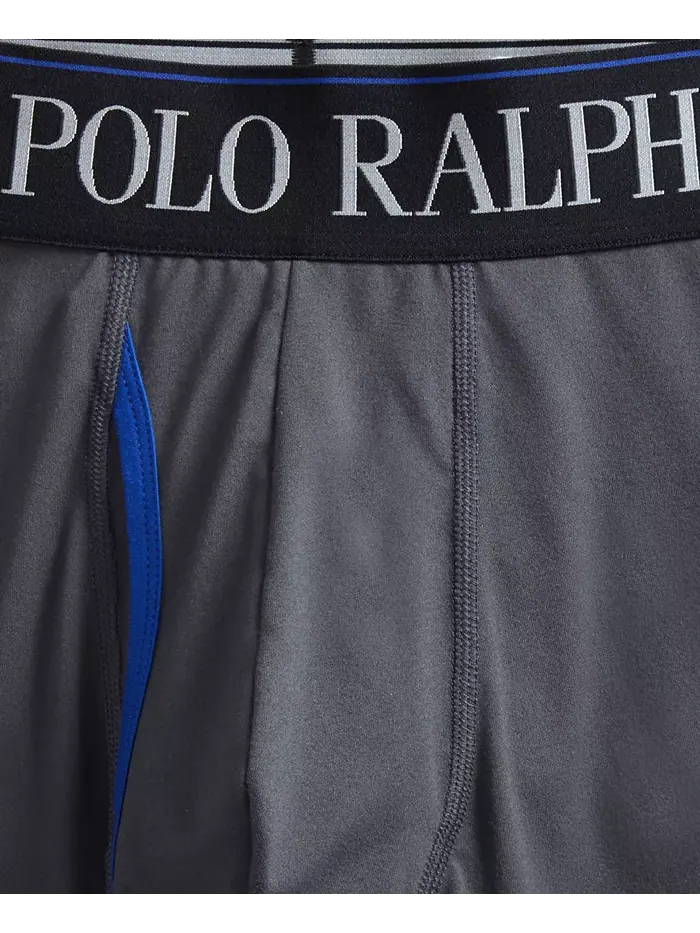 Мужские трусы-боксеры 3 шт. 4-D Flex Cool из микрофибры Polo Ralph Lauren — изображение 5 из 5, темно-серый//черный