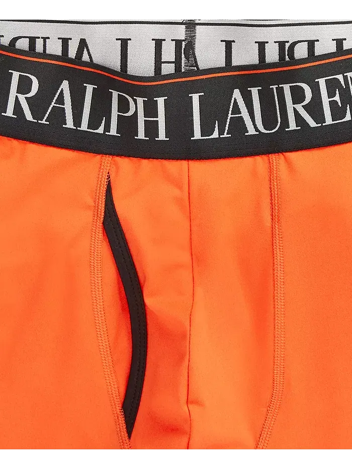 Мужские трусы-боксеры 3 шт. 4-D Flex Cool из микрофибры Polo Ralph Lauren — изображение 5 из 5, черный/оранжевый/зеленый