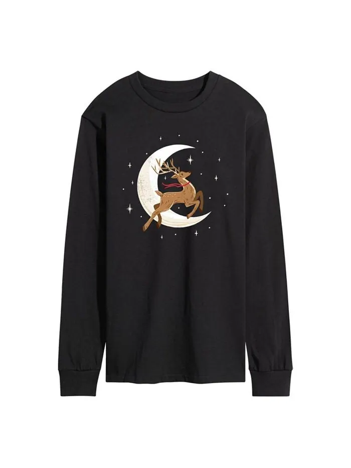 Мужская футболка с длинным рукавом Reindeer Moon AIRWAVES — изображение 1 из 2, черный