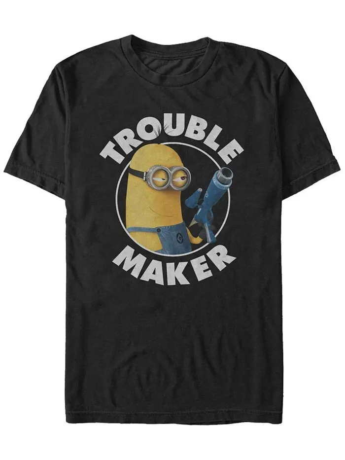Мужская футболка с короткими рукавами Minions Kevin Trouble Maker Fifth Sun — изображение 1 из 1, черный