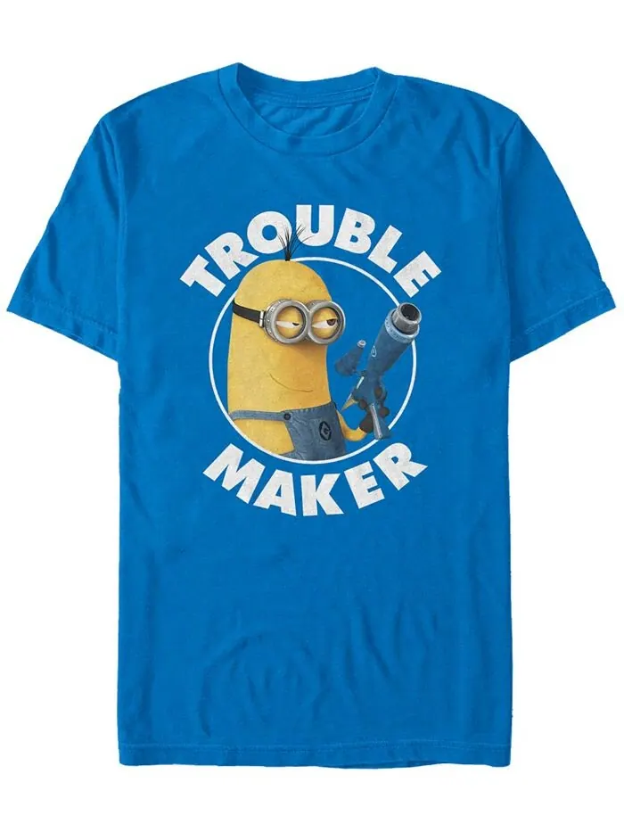 Мужская футболка с короткими рукавами Minions Kevin Trouble Maker Fifth Sun — изображение 1 из 1, королевский