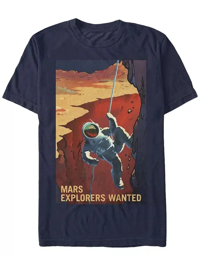 Футболка с коротким рукавом для мужчин NASA Mars Explores Wanted Fifth Sun — изображение 1 из 1, темно-синий