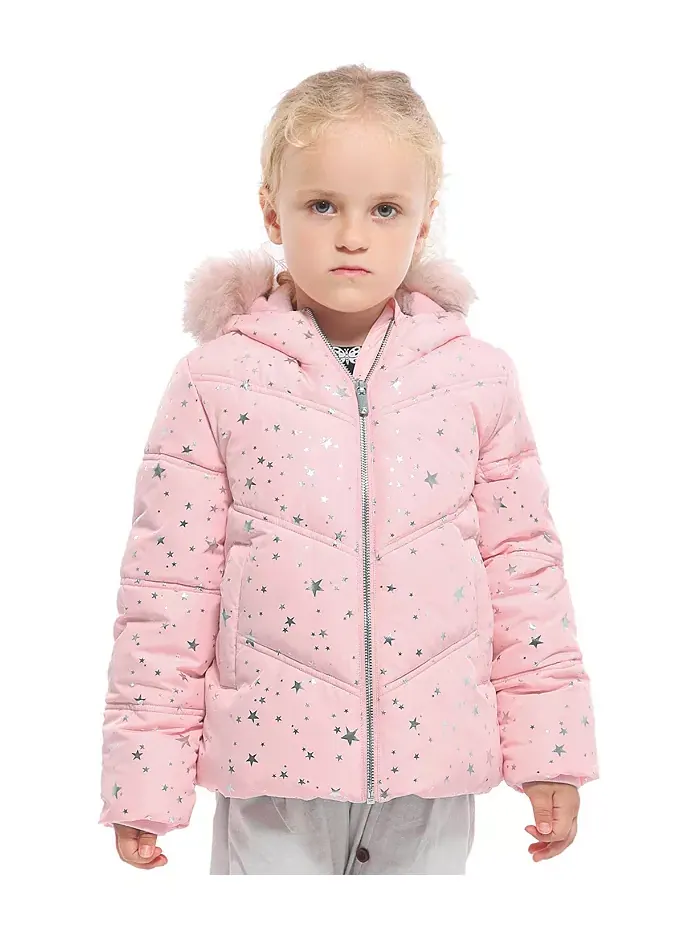 Детская утепленная пуховая куртка Bubble Coat Rokka&Rolla — изображение 1 из 10, розовый серебристый