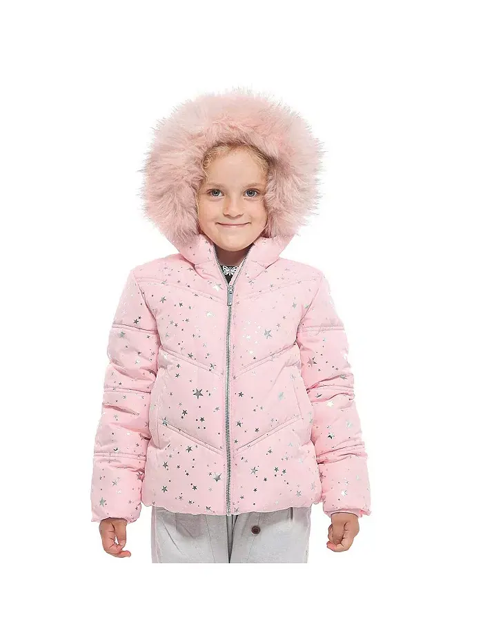 Детская утепленная пуховая куртка Bubble Coat Rokka&Rolla — изображение 2 из 10, розовый серебристый