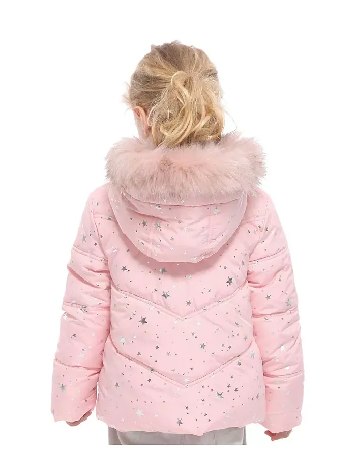 Детская утепленная пуховая куртка Bubble Coat Rokka&Rolla — изображение 3 из 10, розовый серебристый