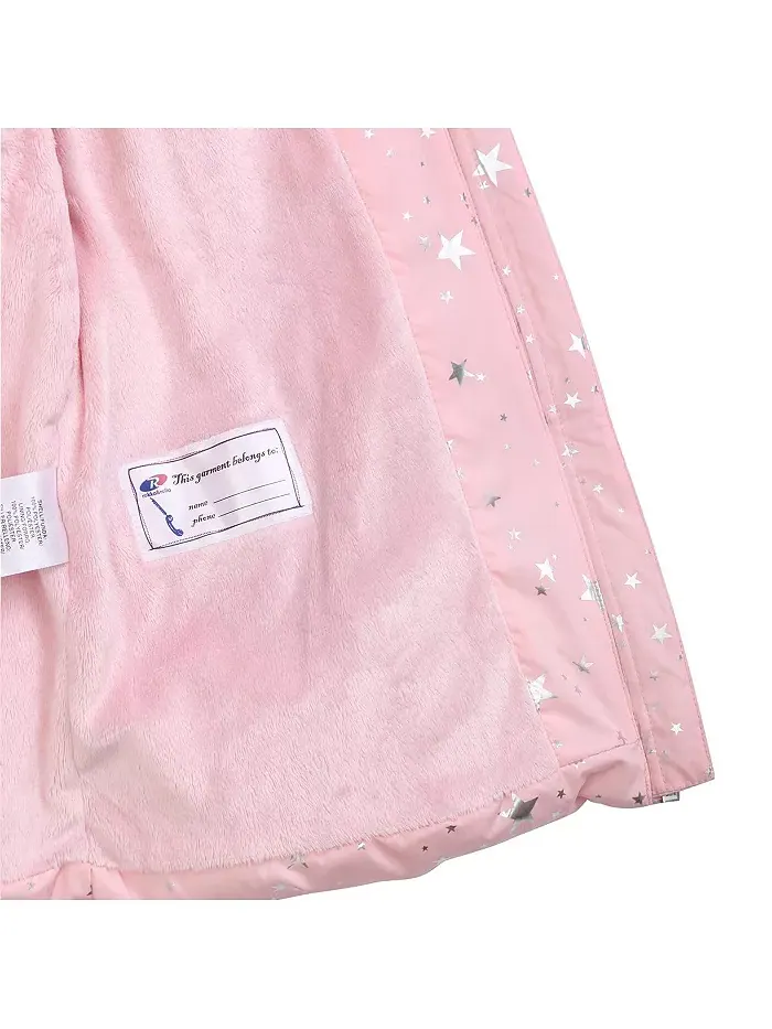 Детская утепленная пуховая куртка Bubble Coat Rokka&Rolla — изображение 4 из 10, розовый серебристый