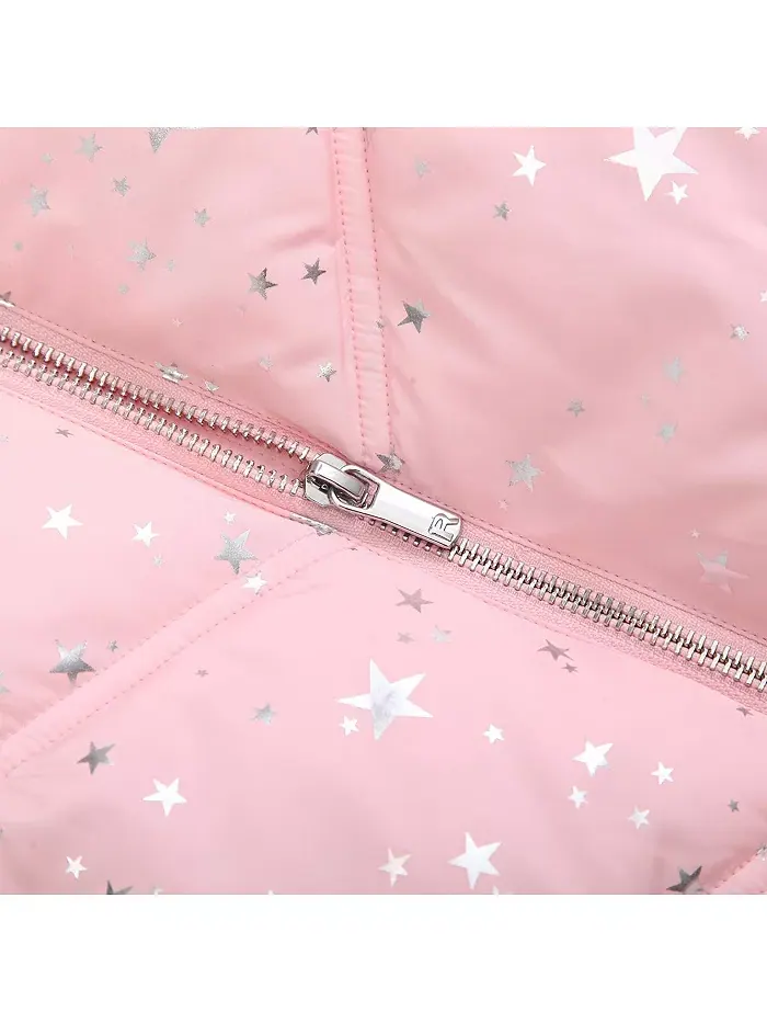 Детская утепленная пуховая куртка Bubble Coat Rokka&Rolla — изображение 9 из 10, розовый серебристый