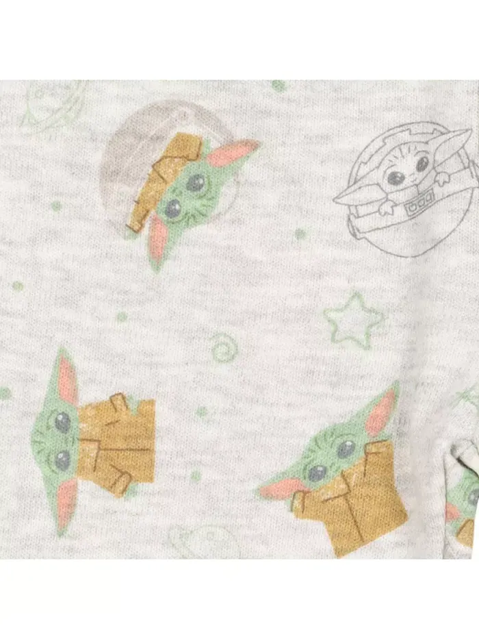 Комплект для мальчиков Baby Boys Yoda: боди, пижамные штаны, шапочка и слюнявчики (8 предметов) — изображение 5 из 7, серый