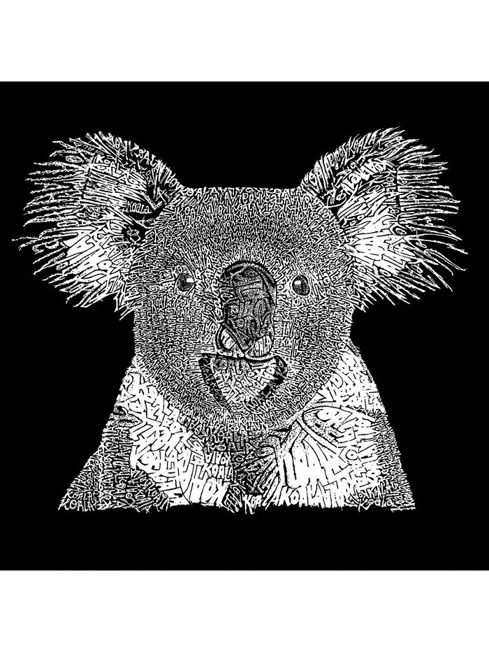 Мужская футболка премиум-класса Word Art — Коала LA Pop Art — изображение 2 из 2, черный