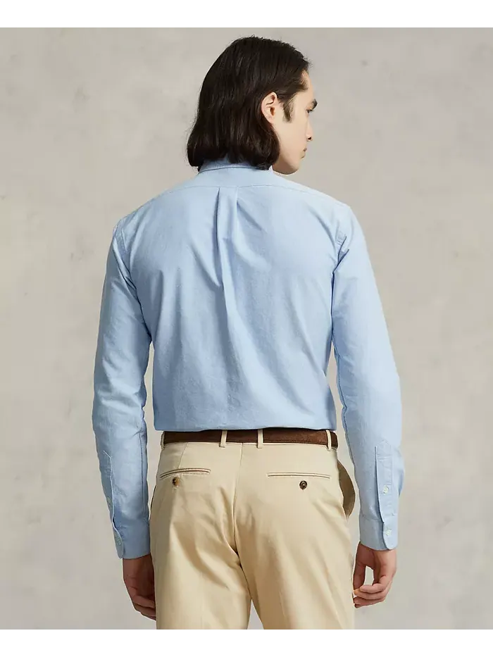 Мужская классическая рубашка Oxford Custom Fit Polo Ralph Lauren — изображение 2 из 5, синий