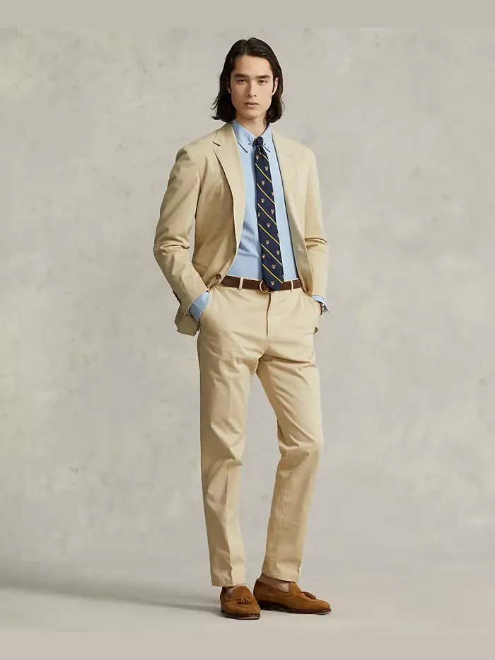 Мужская классическая рубашка Oxford Custom Fit Polo Ralph Lauren — изображение 4 из 5, синий