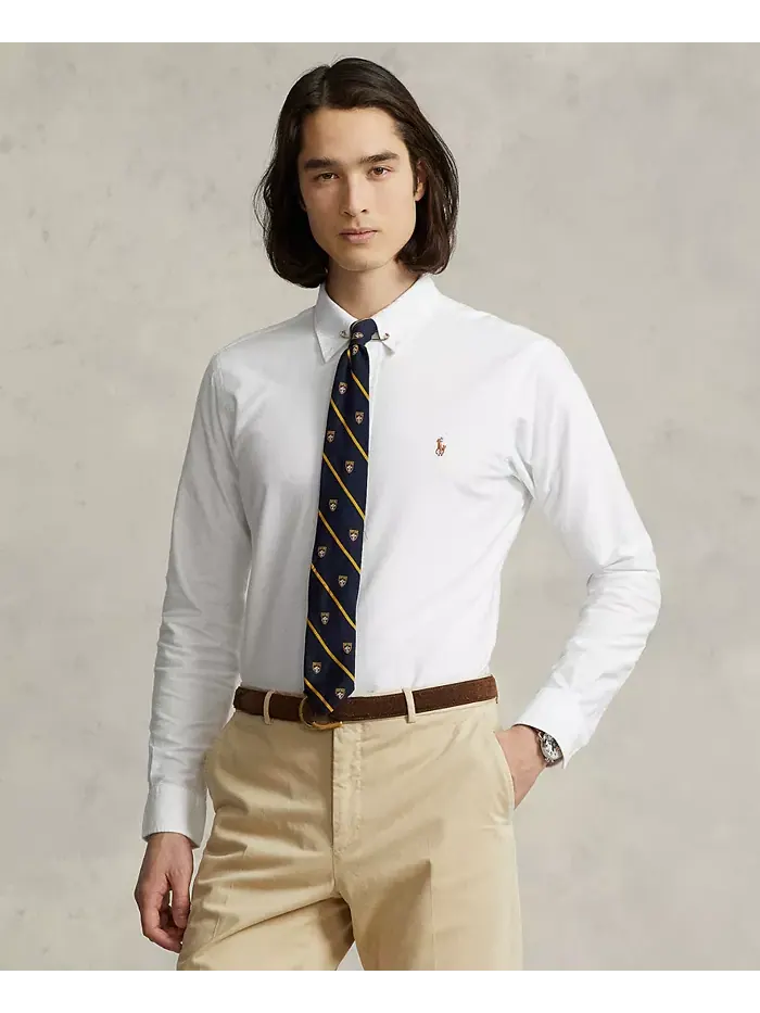 Мужская классическая рубашка Oxford Custom Fit Polo Ralph Lauren — изображение 1 из 5, белый