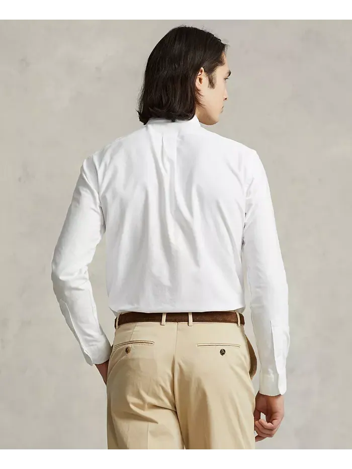 Мужская классическая рубашка Oxford Custom Fit Polo Ralph Lauren — изображение 2 из 5, белый