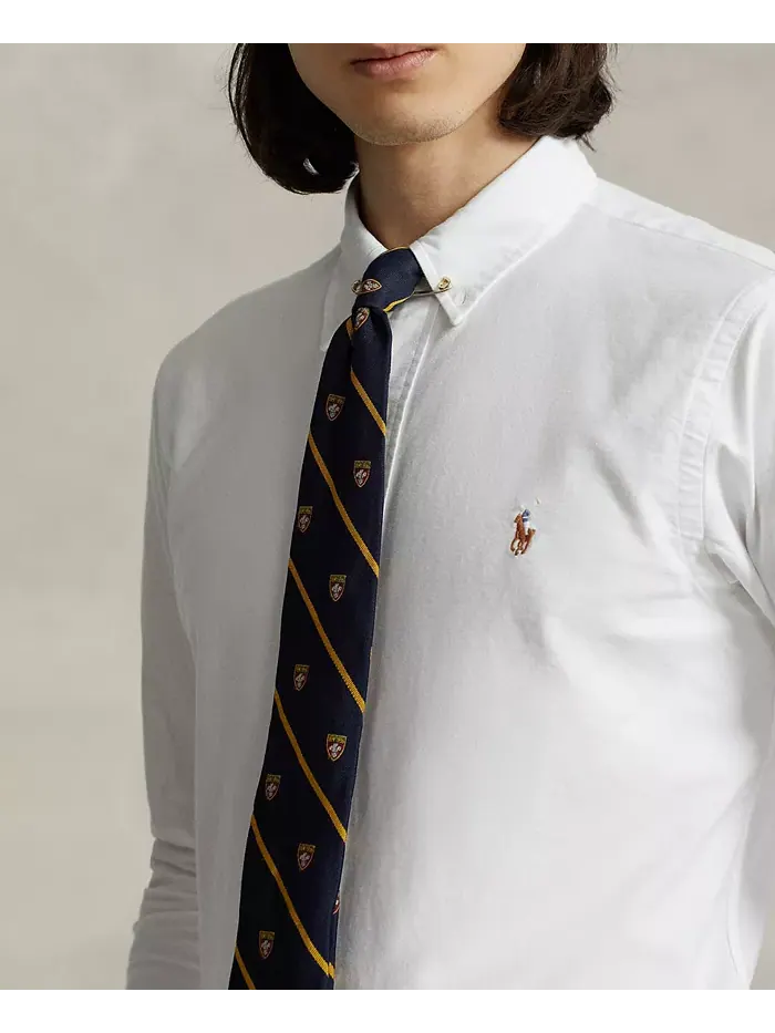Мужская классическая рубашка Oxford Custom Fit Polo Ralph Lauren — изображение 3 из 5, белый