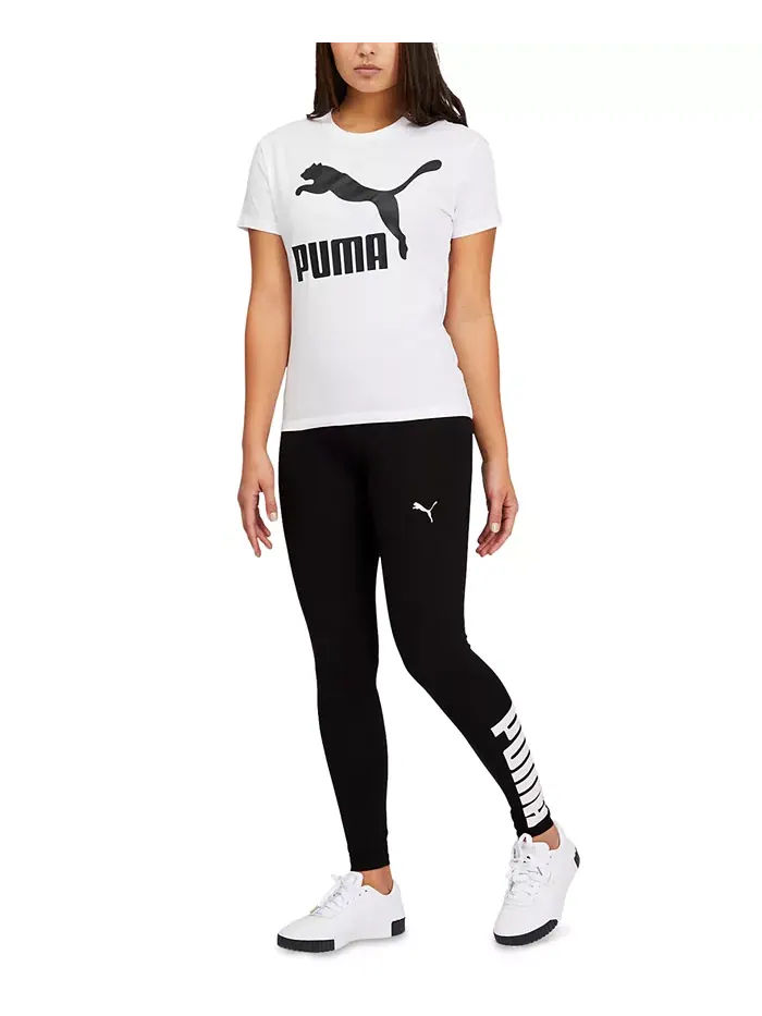 Женские спортивные леггинсы с принтом Puma — изображение 2 из 2, черный/белый