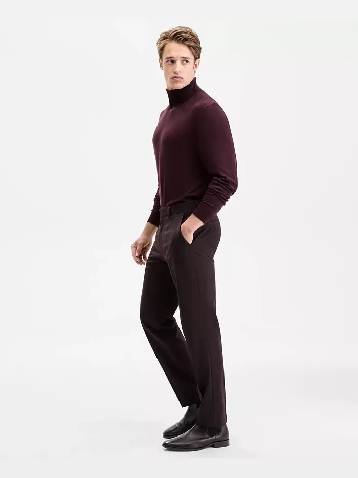 Мужской современный клетчатый костюм, отдельные детали Hugo Boss — изображение 2 из 8, бордовый