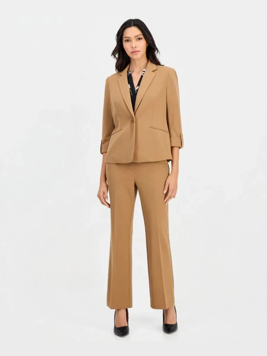 Комплект из жакета, топа и брюк Anne Klein Essentials — изображение 4 из 5, бежевый