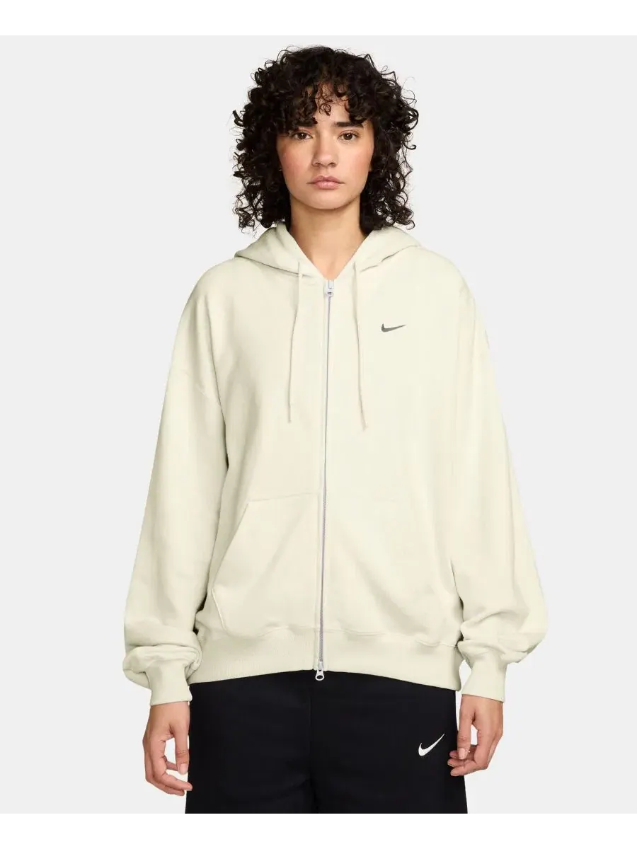 Женский худи из флиса Nike Studio Fleece, свободный крой, с полной застежкой-молнией Nike — изображение 1 из 3, черный