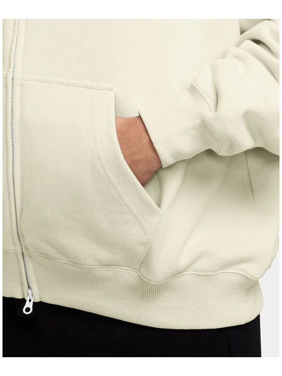 Женский худи из флиса Nike Studio Fleece, свободный крой, с полной застежкой-молнией Nike — изображение 2 из 3, черный