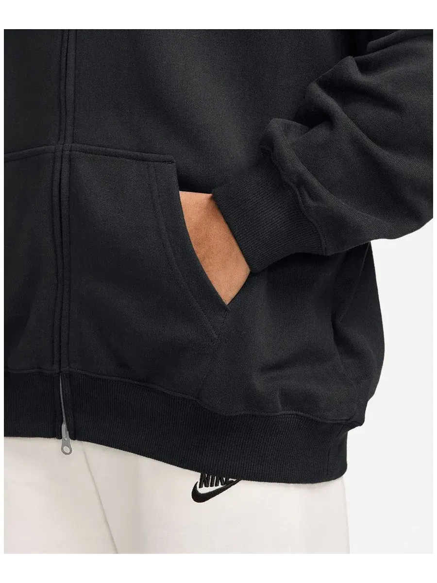 Худи Nike Studio Fleece Lightweight Oversized Full-Zip — изображение 2 из 3, черный