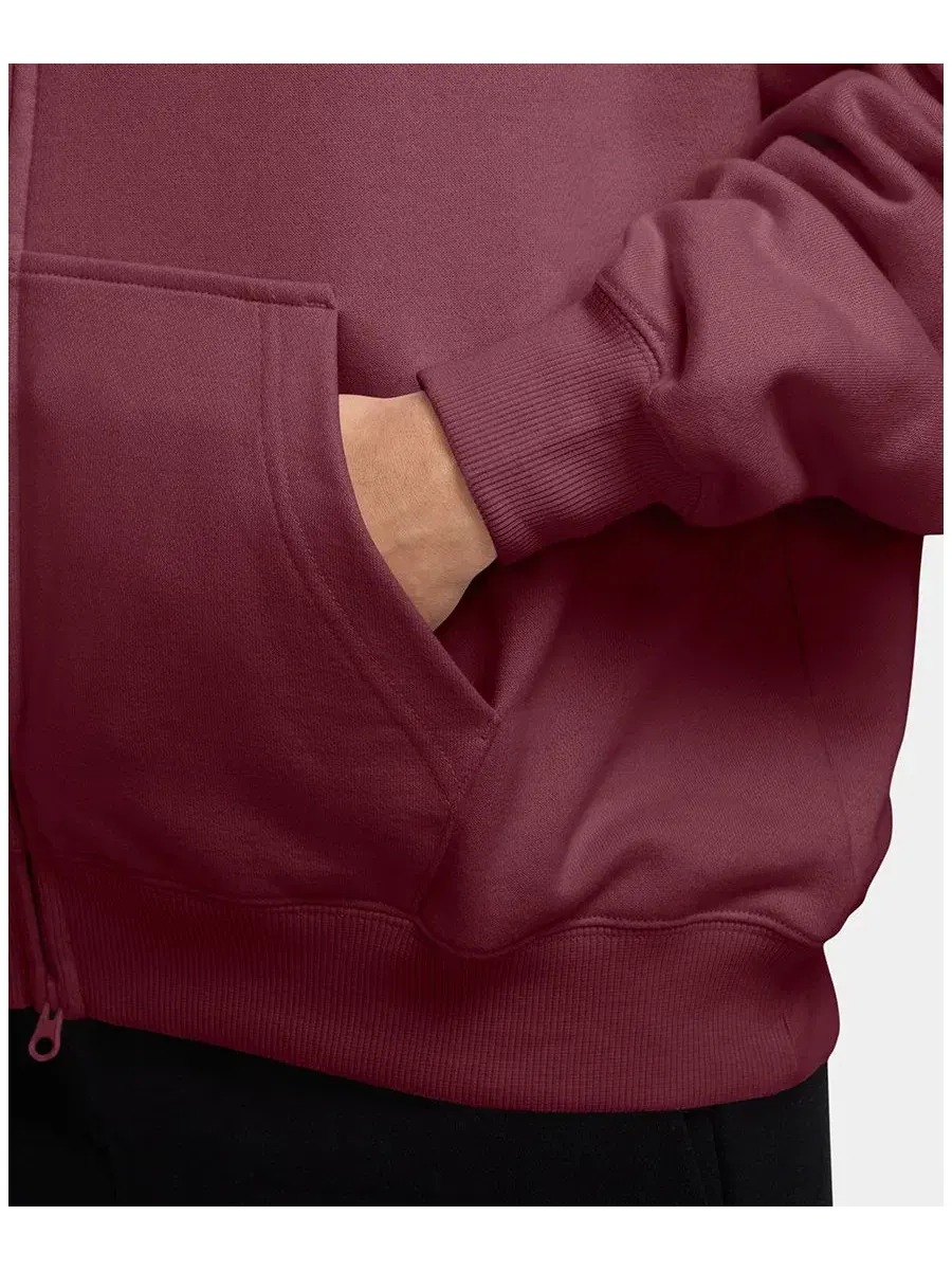 Худи Nike Studio Fleece Lightweight Oversized Full-Zip — изображение 2 из 3, розовый