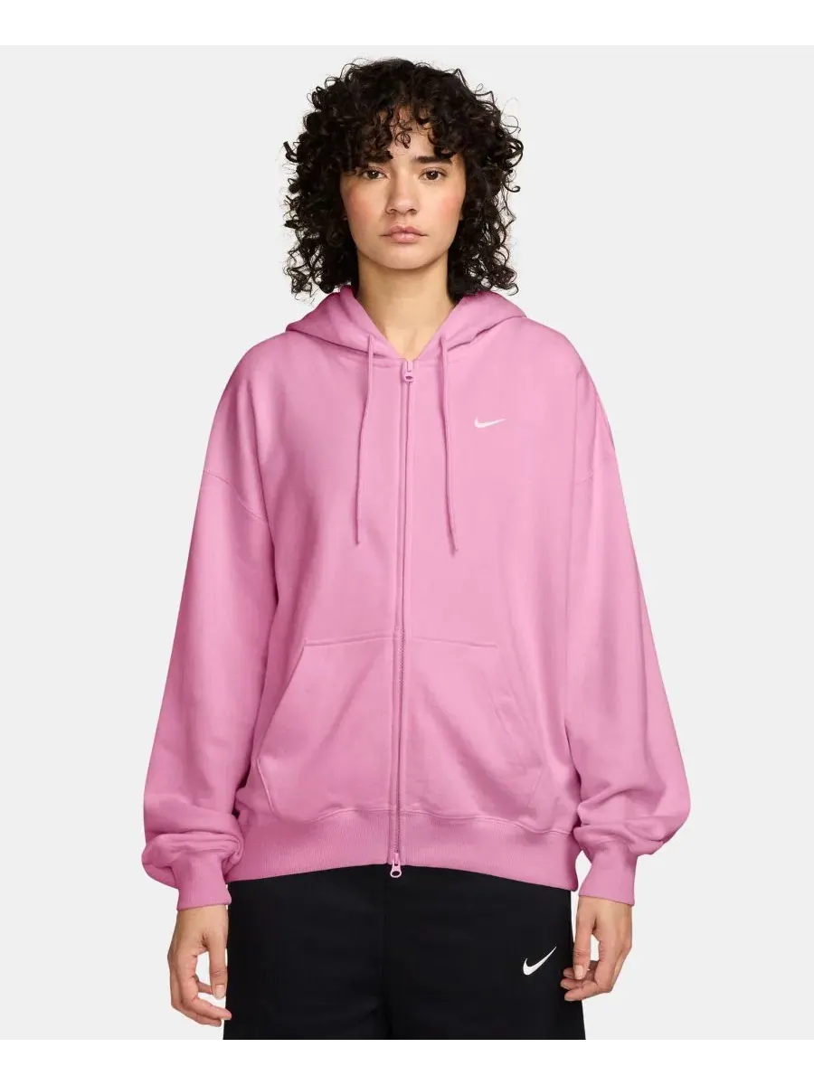 Худи Nike Studio Fleece с капюшоном, оверсайз — изображение 1 из 3, розовый