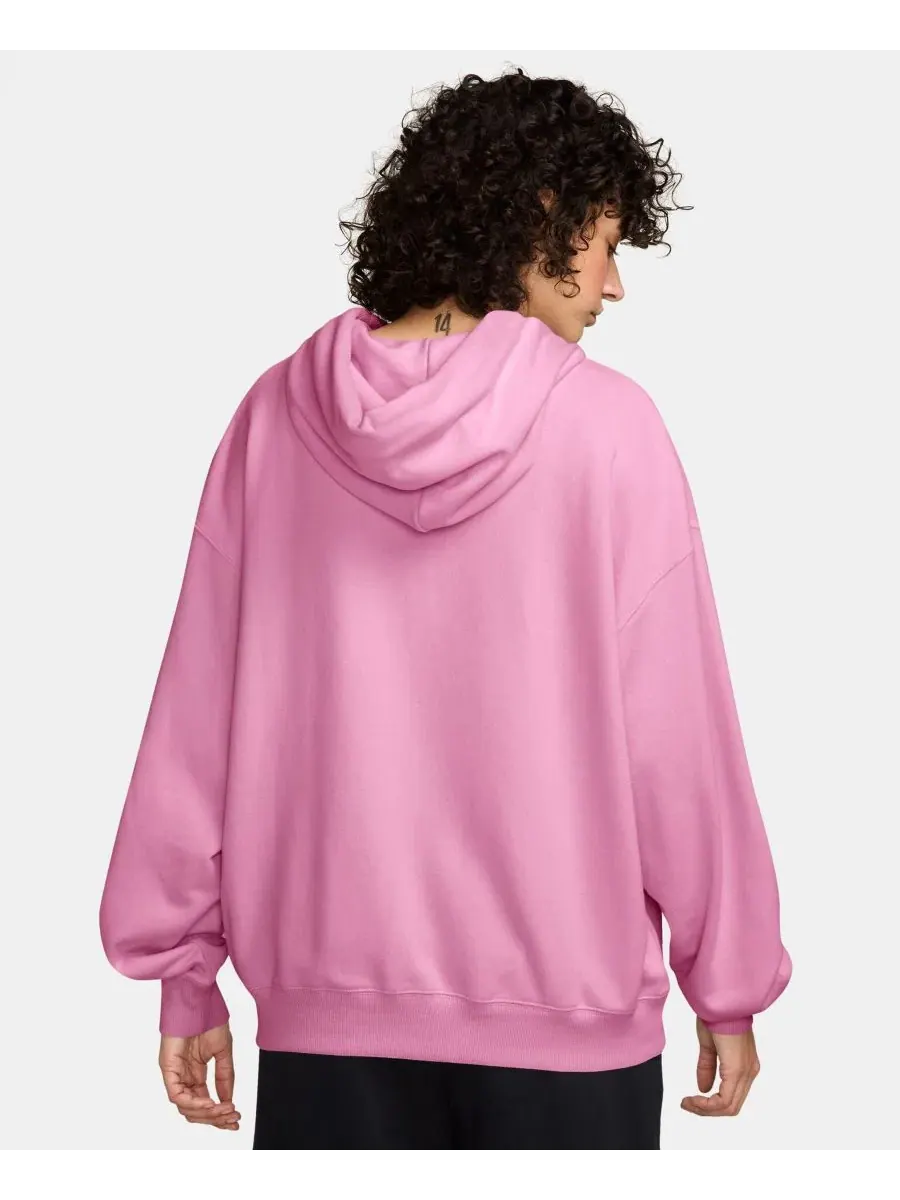 Худи Nike Studio Fleece с капюшоном, оверсайз — изображение 3 из 3, розовый