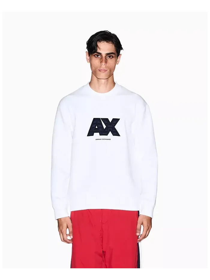 Мужская стеганая толстовка с логотипом A|X Armani Exchange — изображение 1 из 4, бежевый/бежевый