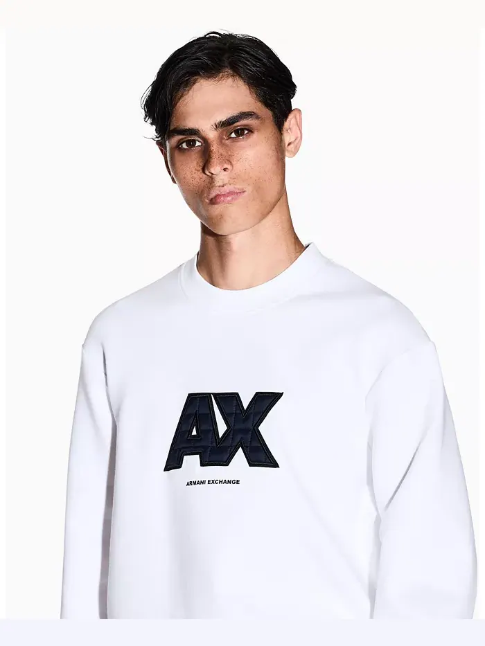 Мужская стеганая толстовка с логотипом A|X Armani Exchange — изображение 3 из 4, бежевый/бежевый