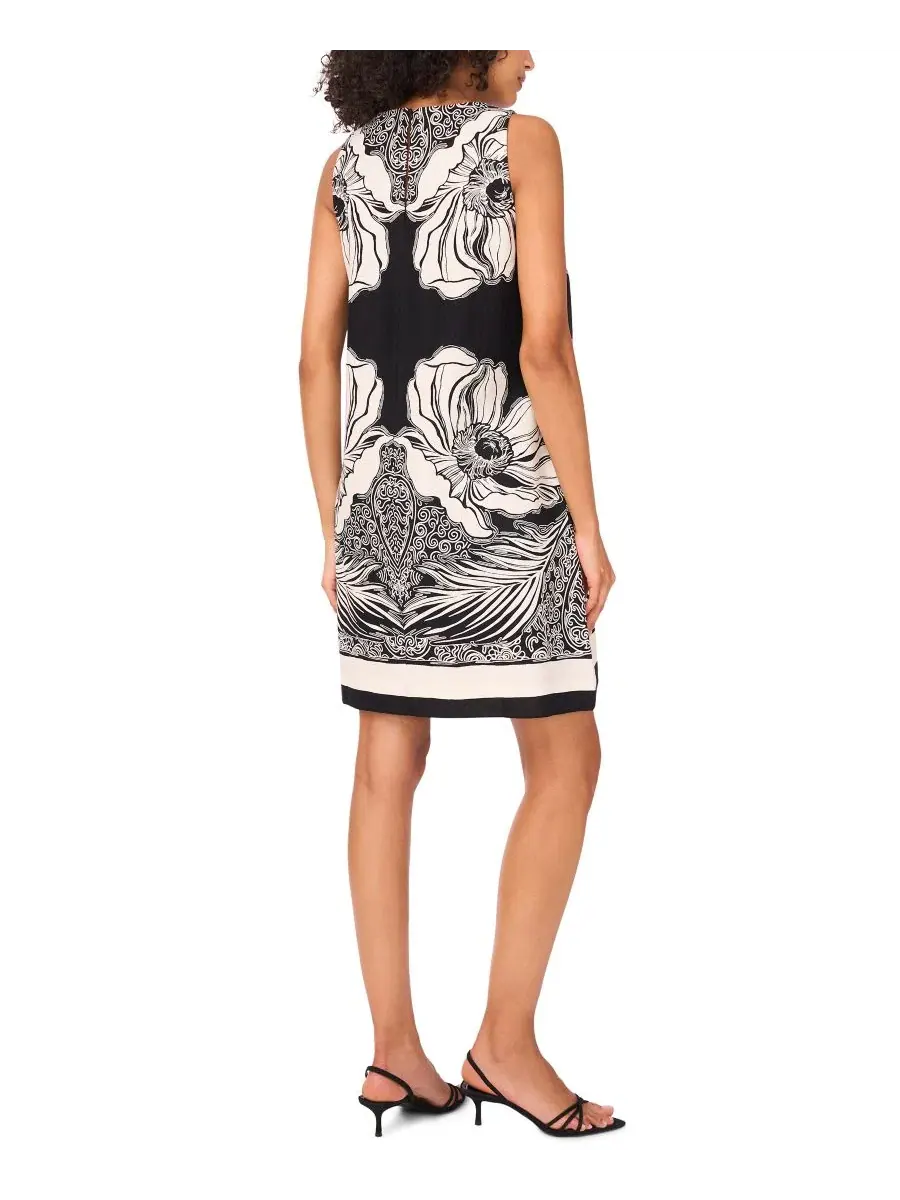 Платье-футляр без рукавов Petite Printed Sleeveless Shift Dress MSK — изображение 5 из 5, насыщенный черный