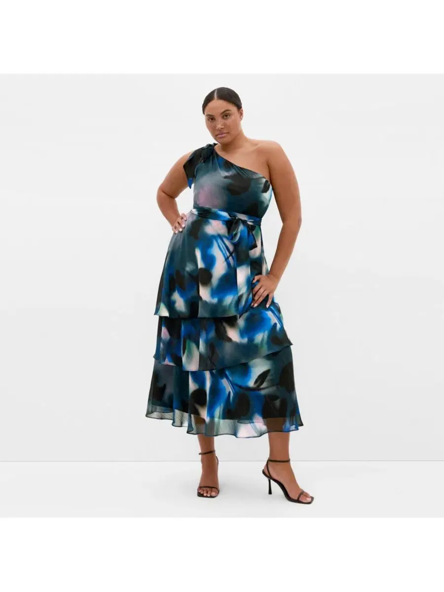 Платье макси с одним плечом Enchant Haze One Shoulder Maxi Dress CITY CHIC, Haze Bloom