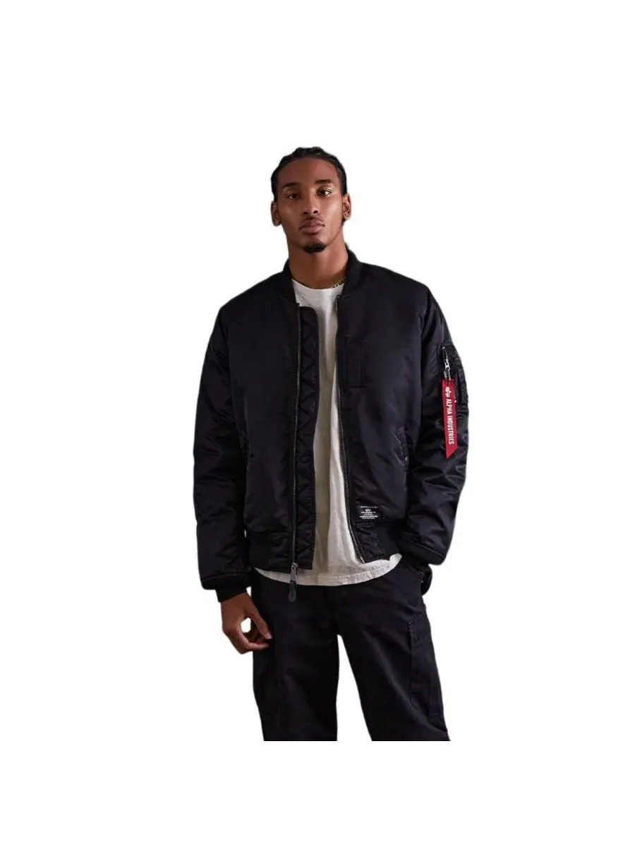 Куртка-бомбер MA-1 Mod Flight Jacket Alpha Industries — черный
