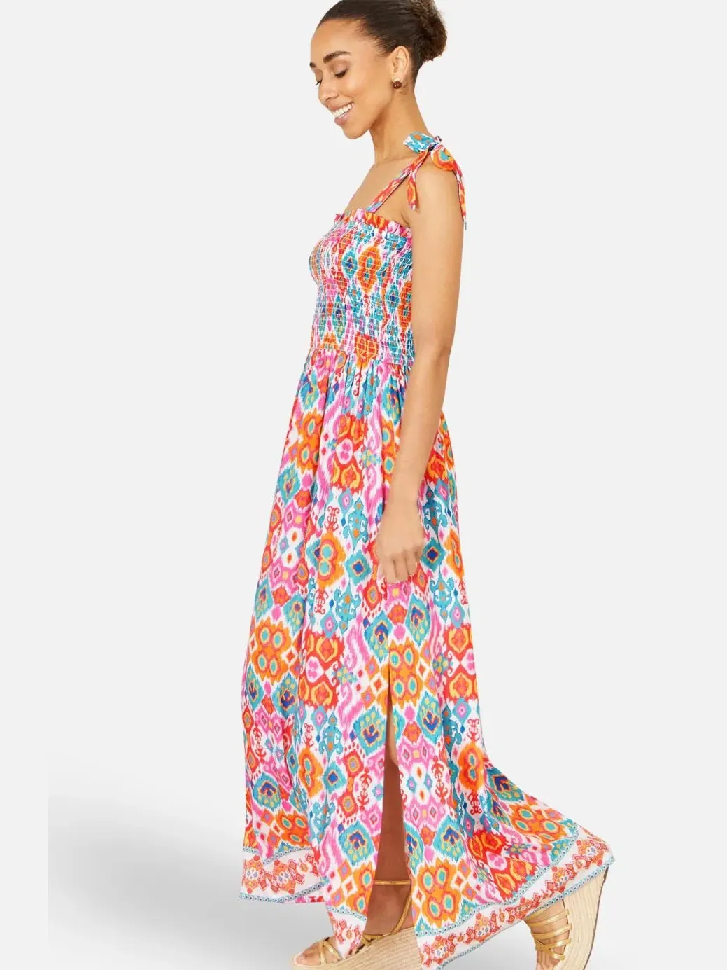 Макси-платье с принтом Ikat Print Yumi — изображение 4 из 8, мульти