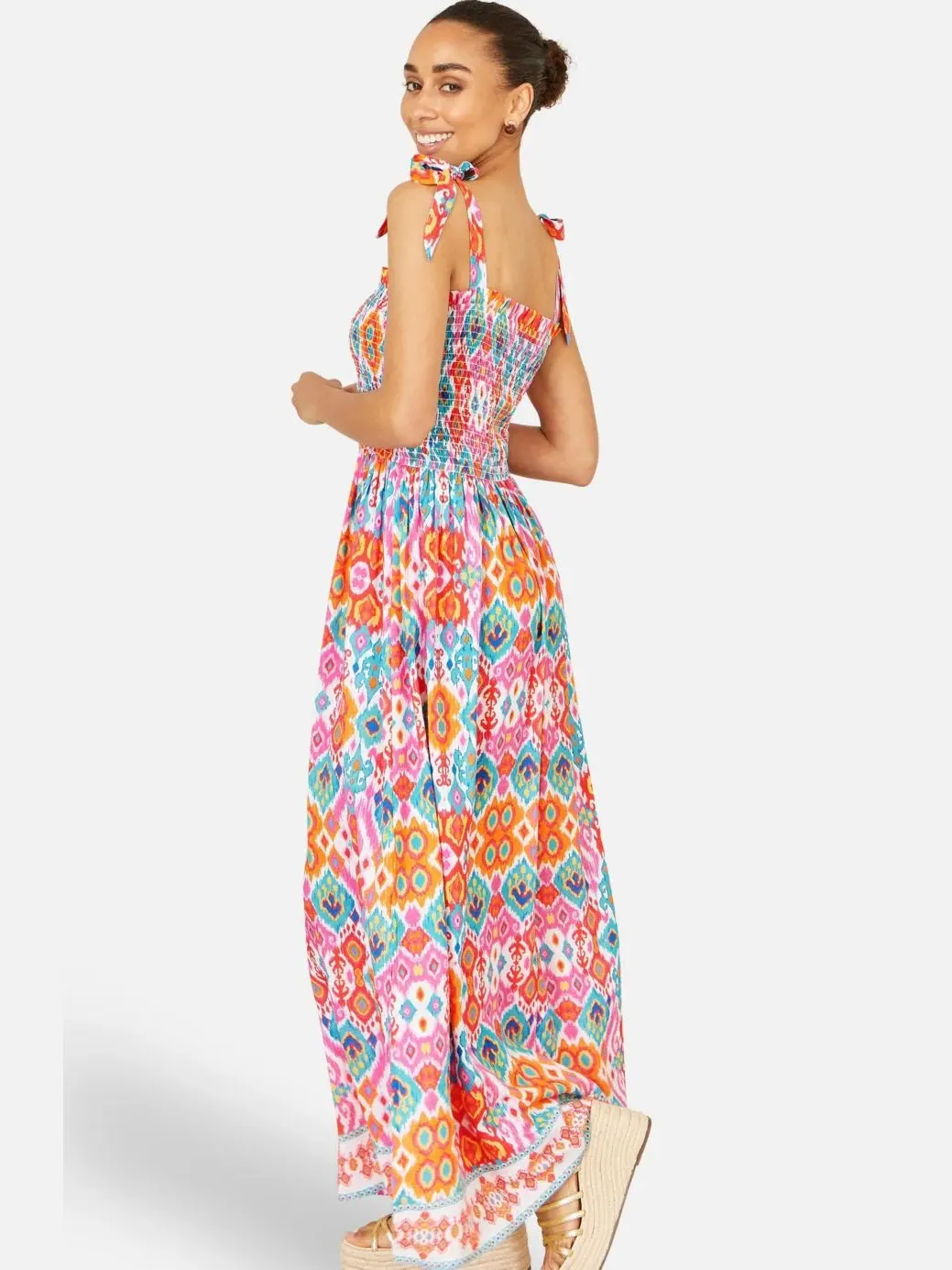 Макси-платье с принтом Ikat Print Yumi — изображение 6 из 8, мульти
