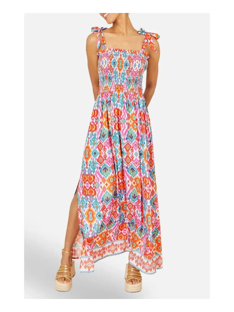 Макси-платье с принтом Ikat Print Yumi — изображение 7 из 8, мульти