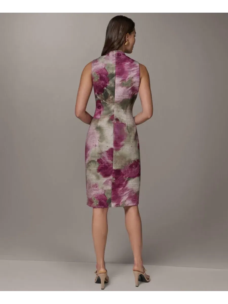 Платье-футляр с принтом, модель Floral Sheath Hardware Donna Karan New York — изображение 5 из 7, мульти
