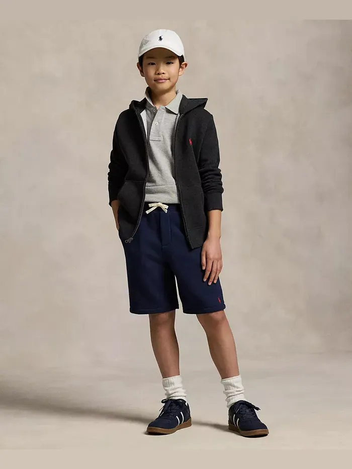 Большие мальчики Хлопковые флисовые шорты на резинке Polo Ralph Lauren — изображение 4 из 5, черный