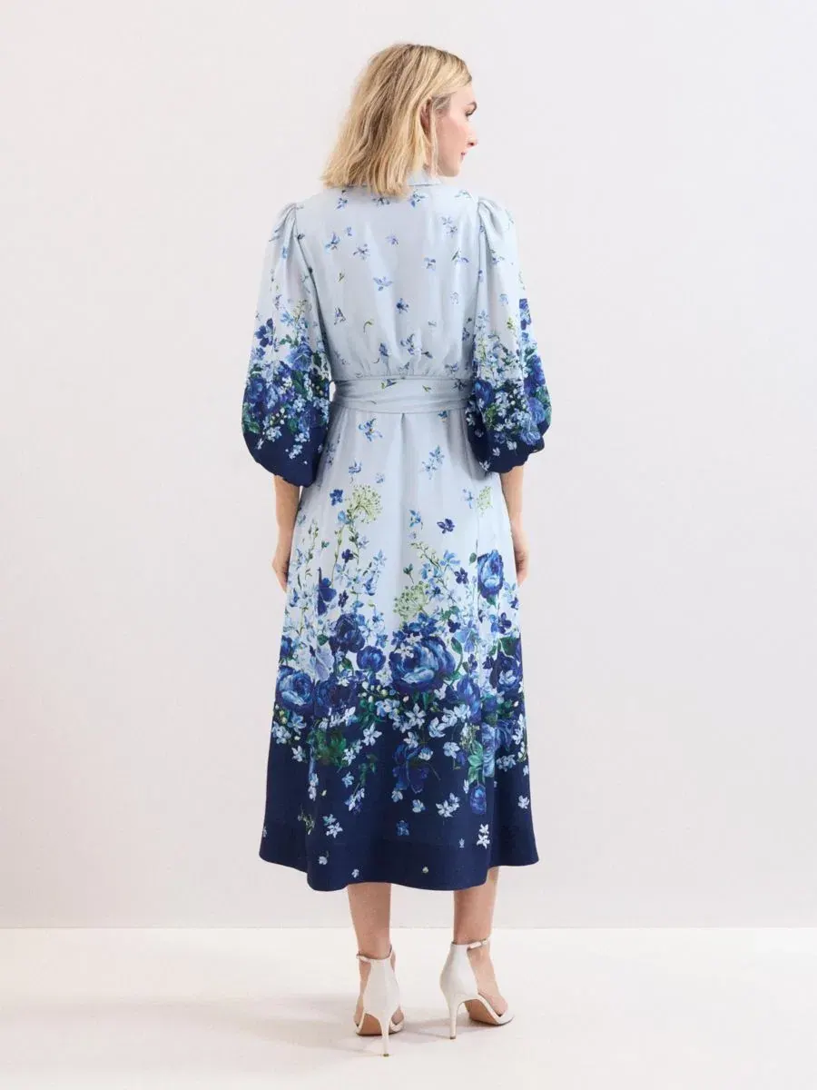 Платье-рубашка миди с поясом Noella Dress Phase Eight — изображение 3 из 6, бледный синий