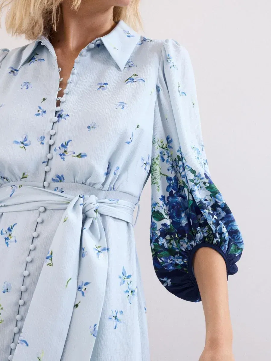 Платье-рубашка миди с поясом Noella Dress Phase Eight — изображение 4 из 6, бледный синий