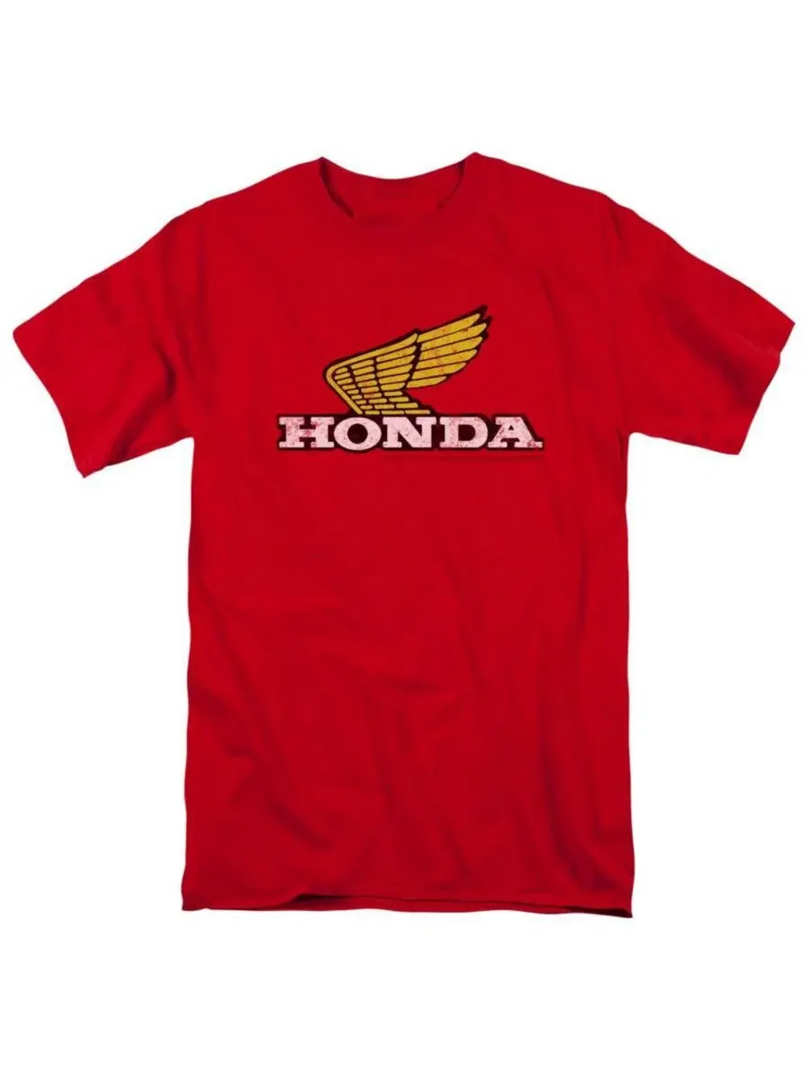 Футболка с длинным рукавом с принтом Wing Logo Honda — красный