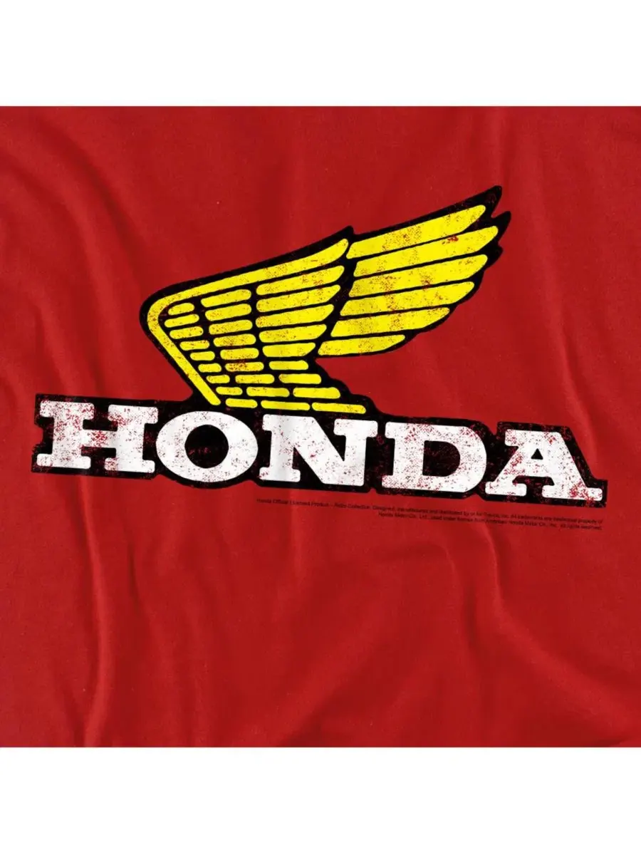 Футболка с длинным рукавом с принтом Wing Logo Honda — изображение 3 из 3, красный
