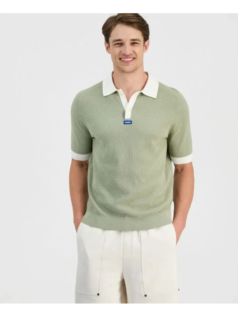 Поло с контрастной отделкой Siablo Polo Shirt Hugo Boss — изображение 1 из 8, бежевый